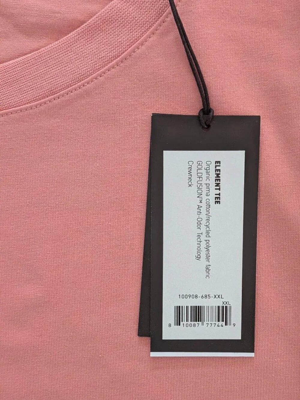 NWT Rhone Element Tee Salmon XXL Crew Neck GoldFusion Anti-Odor - Picture 4 of 7